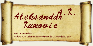 Aleksandar Kumović vizit kartica